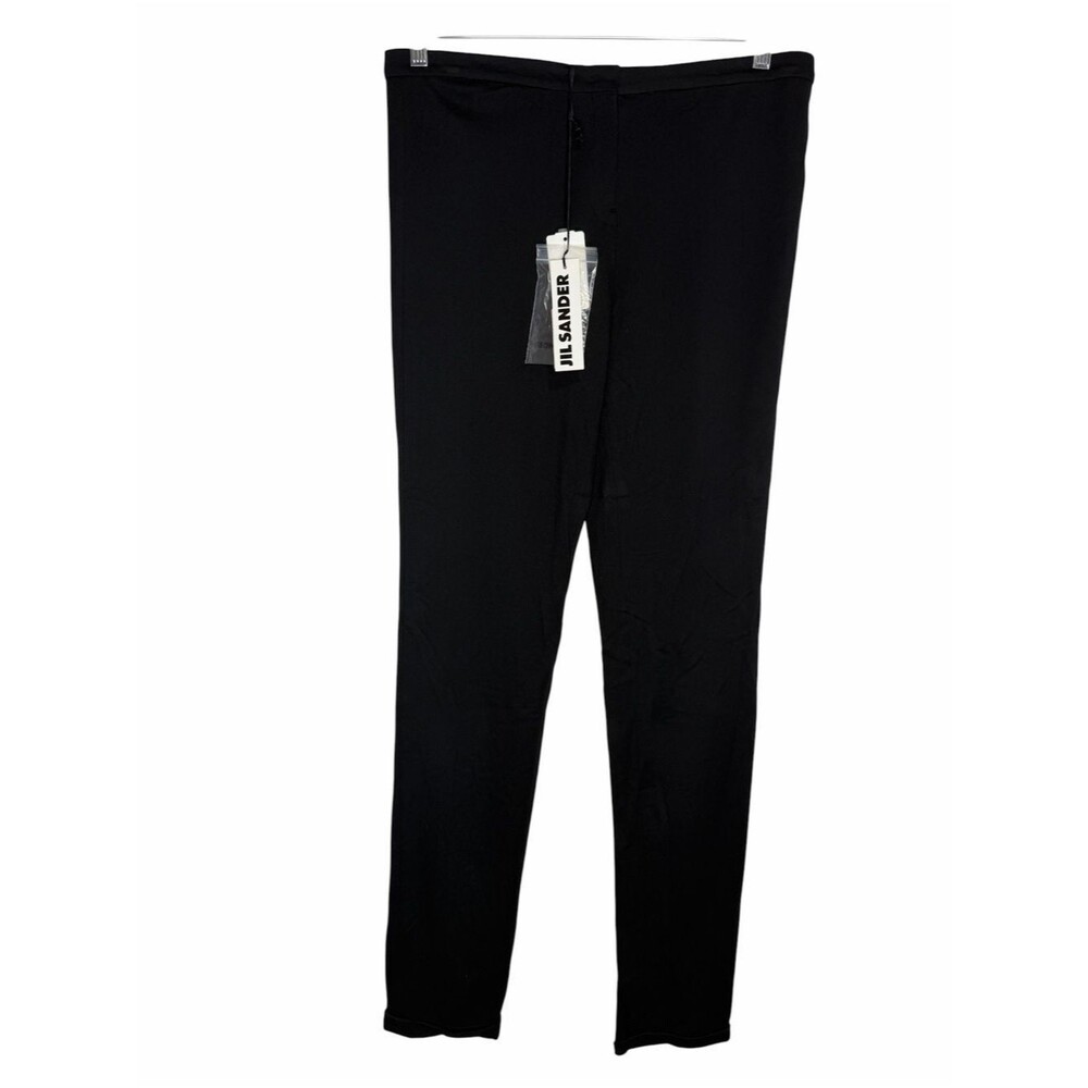 NWT Vintage Y2K Jil Sander Staight Leg Cuffed Knit Pants size 42/US8 Black Crop - Picture 1 of 10